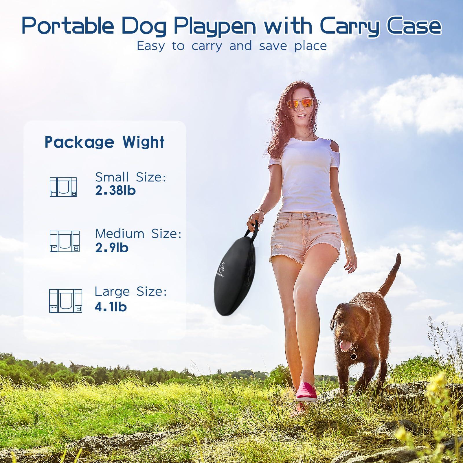 Box per animali domestici, box pieghevole per cani e gatti, tenda portatile per esercizi, copertura parasole rimovibile impermeabile, per interni ed esterni, viaggi, campeggio, per piccoli animali +