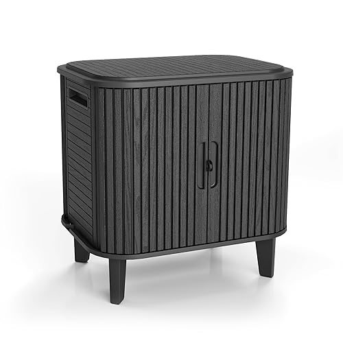 Velo 30 Gallon Outdoor Storage Cabinet, Weather-Resistant Resin Deck Box