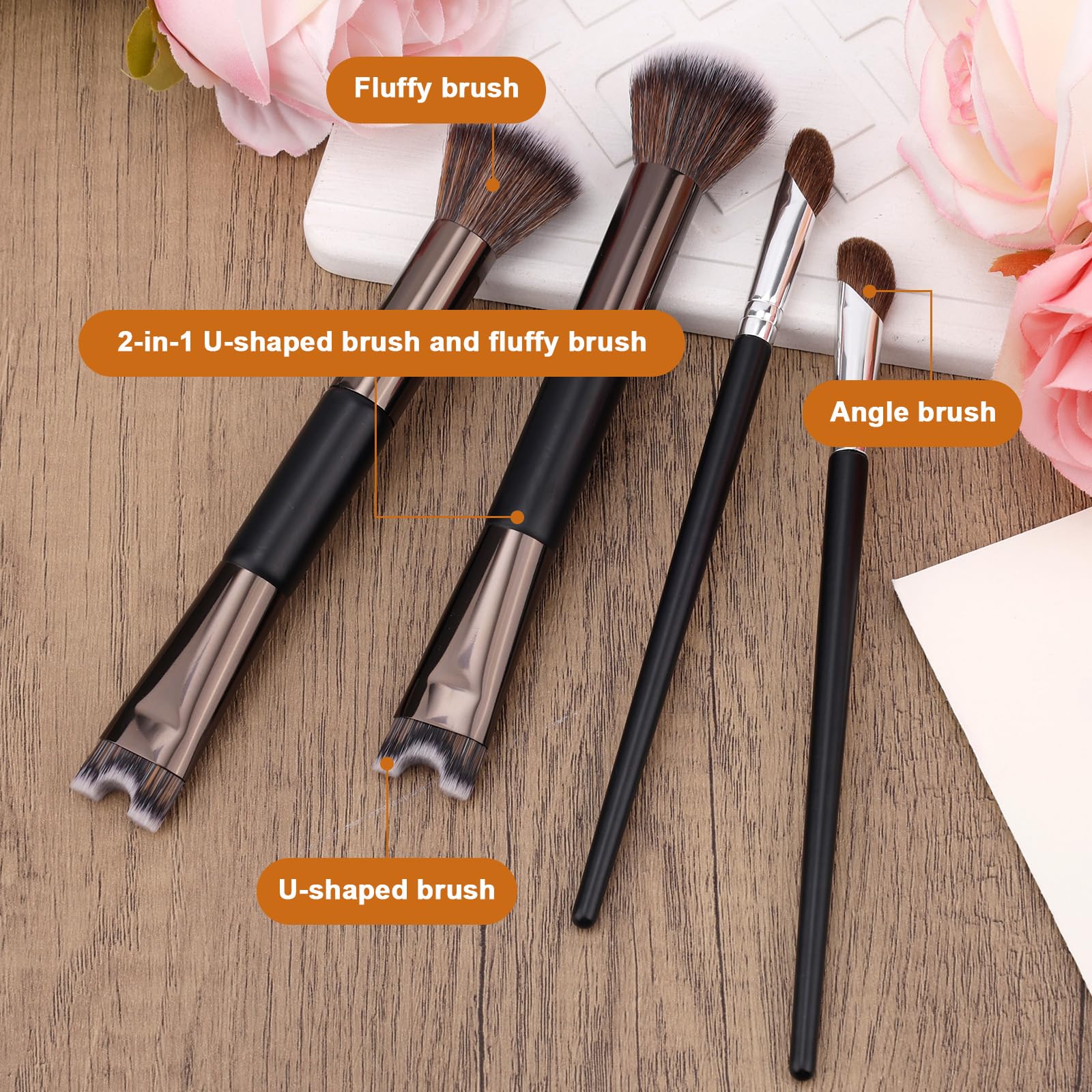 BOXOB 4pcs U-Shaped Fluffy & Angled Brush Set - Image 3