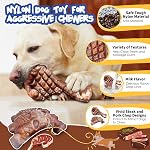 Dog Chew Toys for Aggressive Chewers:2 Pack Indestructible Dog Toy for Large Breed- Tough Nylon Teething Bone Toy to Keep Them Busy