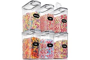 PRAKI Airtight Cereal Large Snack Containers Storage Set