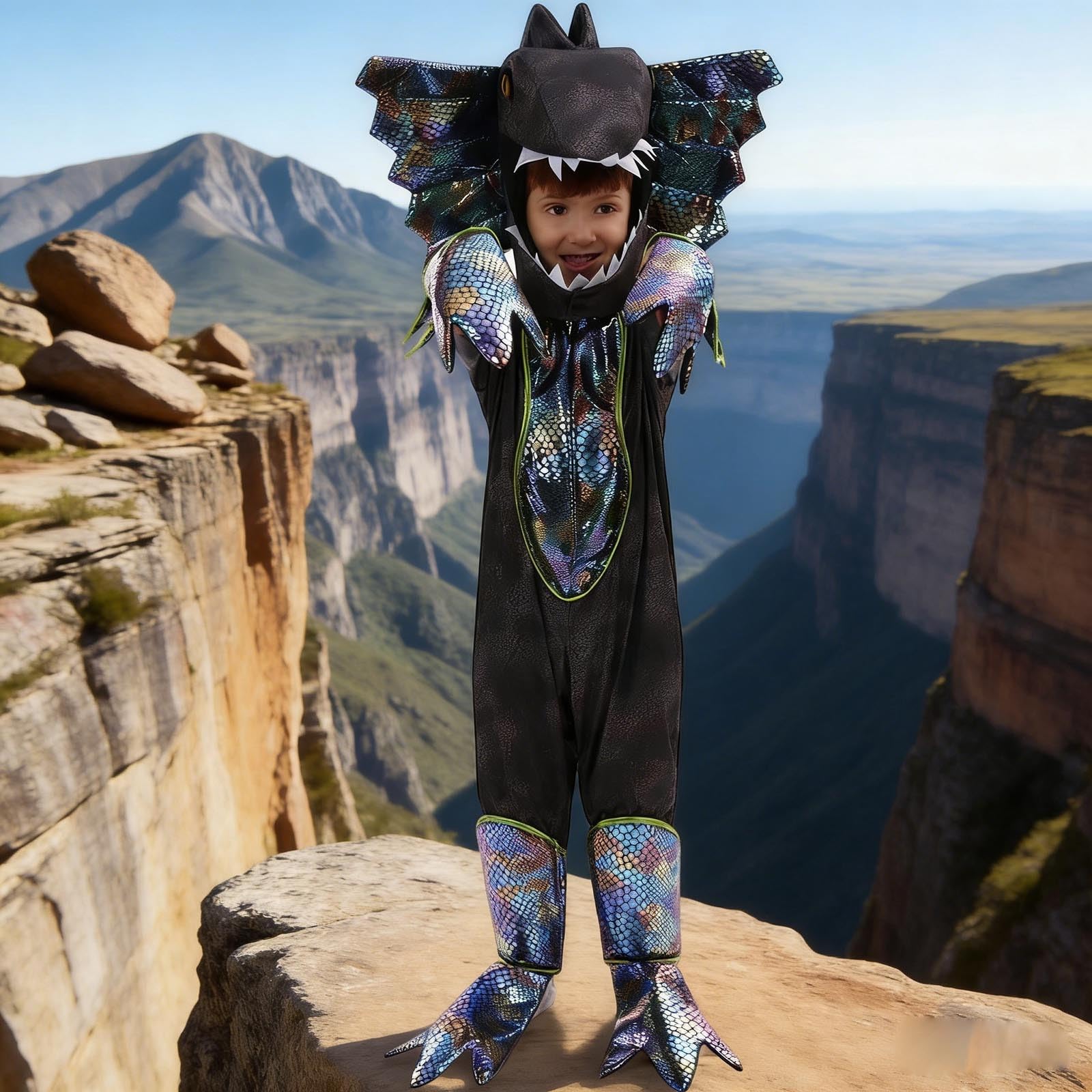 Generisch Costume da dinosauro per bambini, tema cosplay medievale