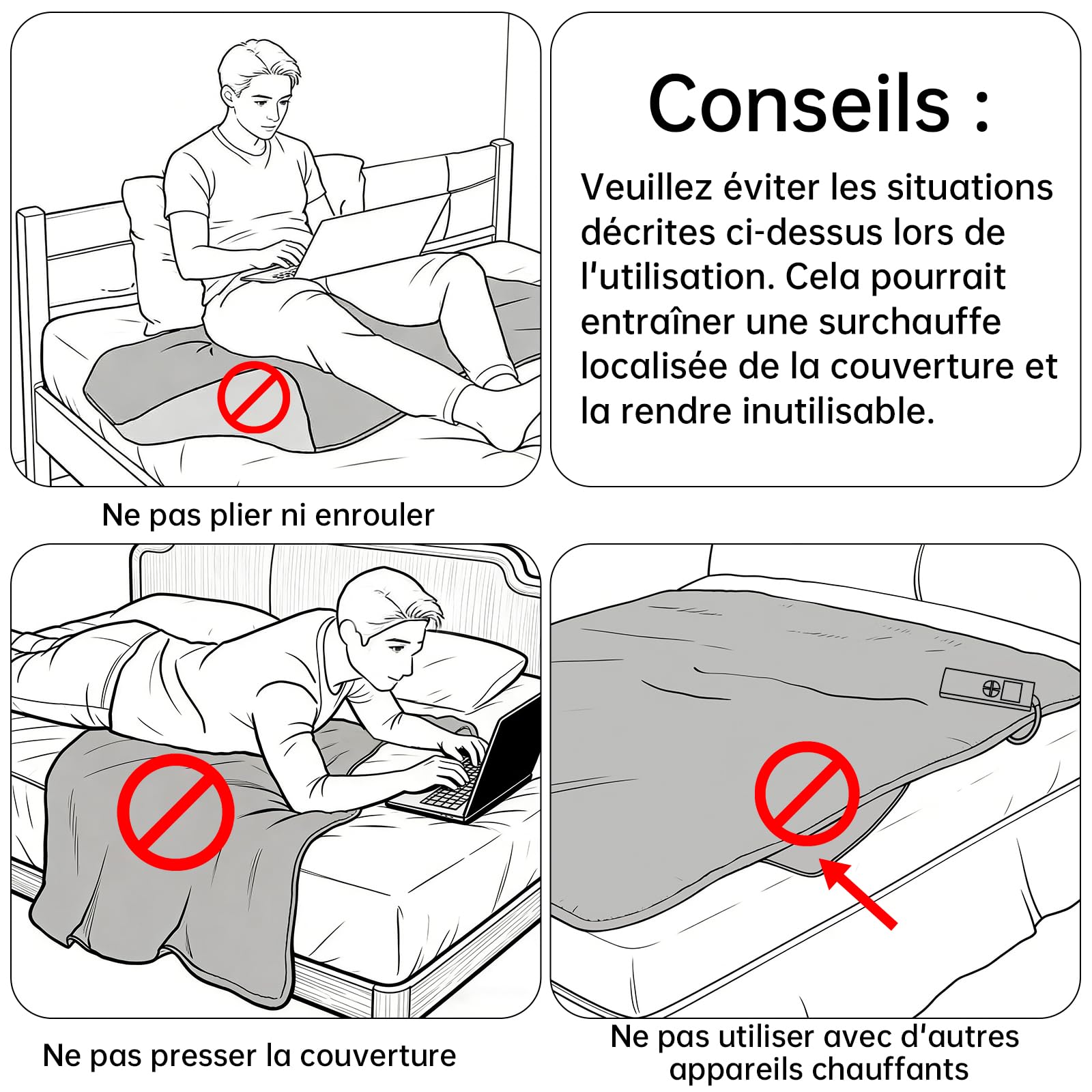 Couverture Chauffante Flanelle 133x155cm, Plaid Chauffant avec 6 Niveaux de Dhaleur, Minuterie 10H, Chaleur Rapide, Protection Contre la Surchauffe, Affichage LED, Lavable en Machine (Gris)