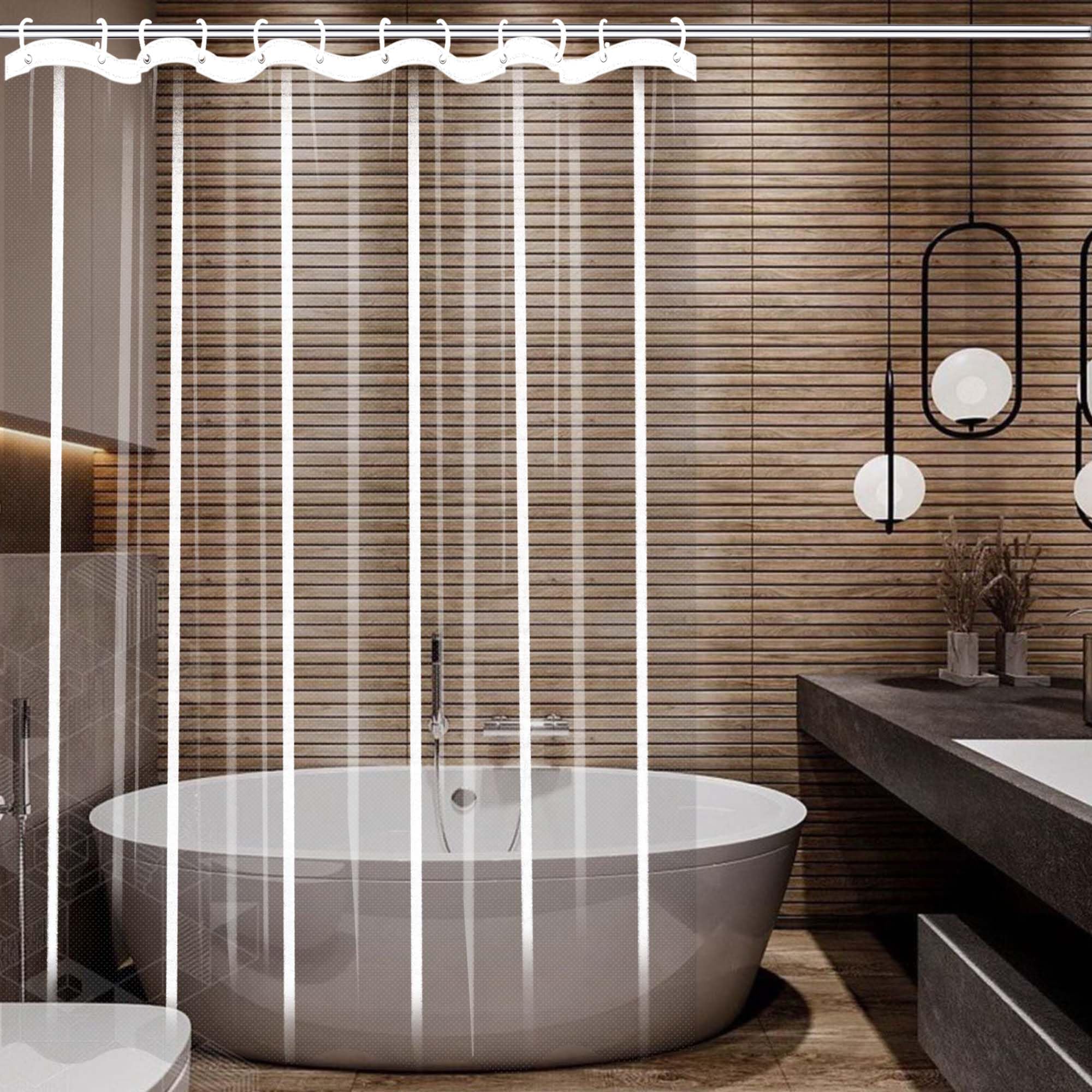 Rideau douche anti moisissure 190x155 imperméable avec œillets