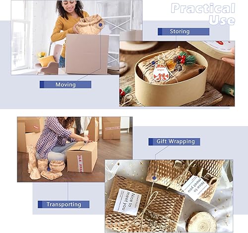 Miniatura 7 de JollyTrip Papel de embalaje de panal, papel de embalaje de 15 x 165 pies para mover papel de embalaje de panal reciclado con 40 calcomanías frágiles