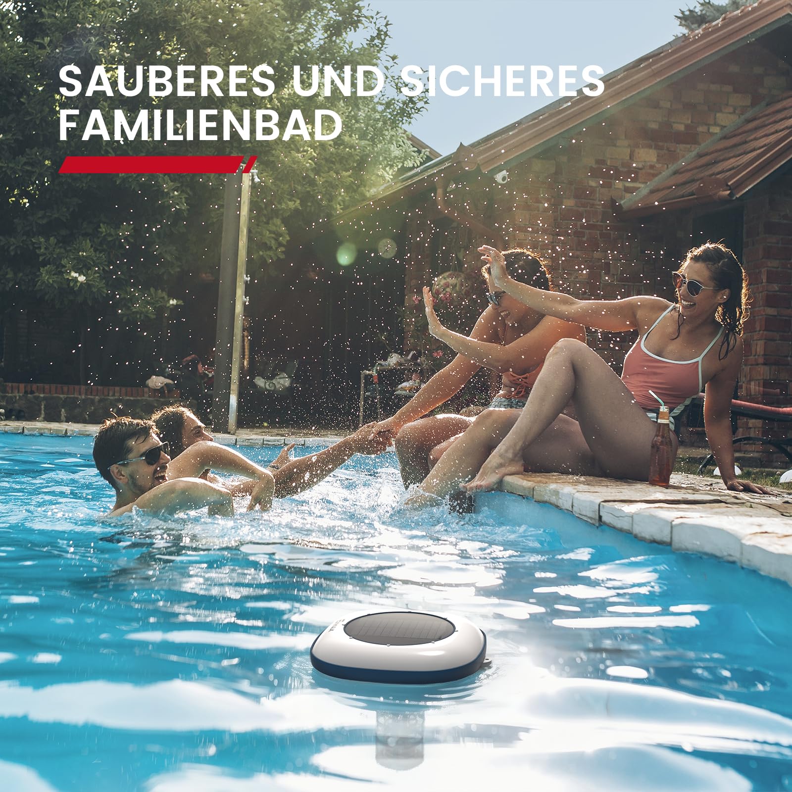 Enhulk Solar-Pool-Ionisator schwimmender Reiniger für Pools bis 170.000 Liter Aufstellpools Einbaupools Blau