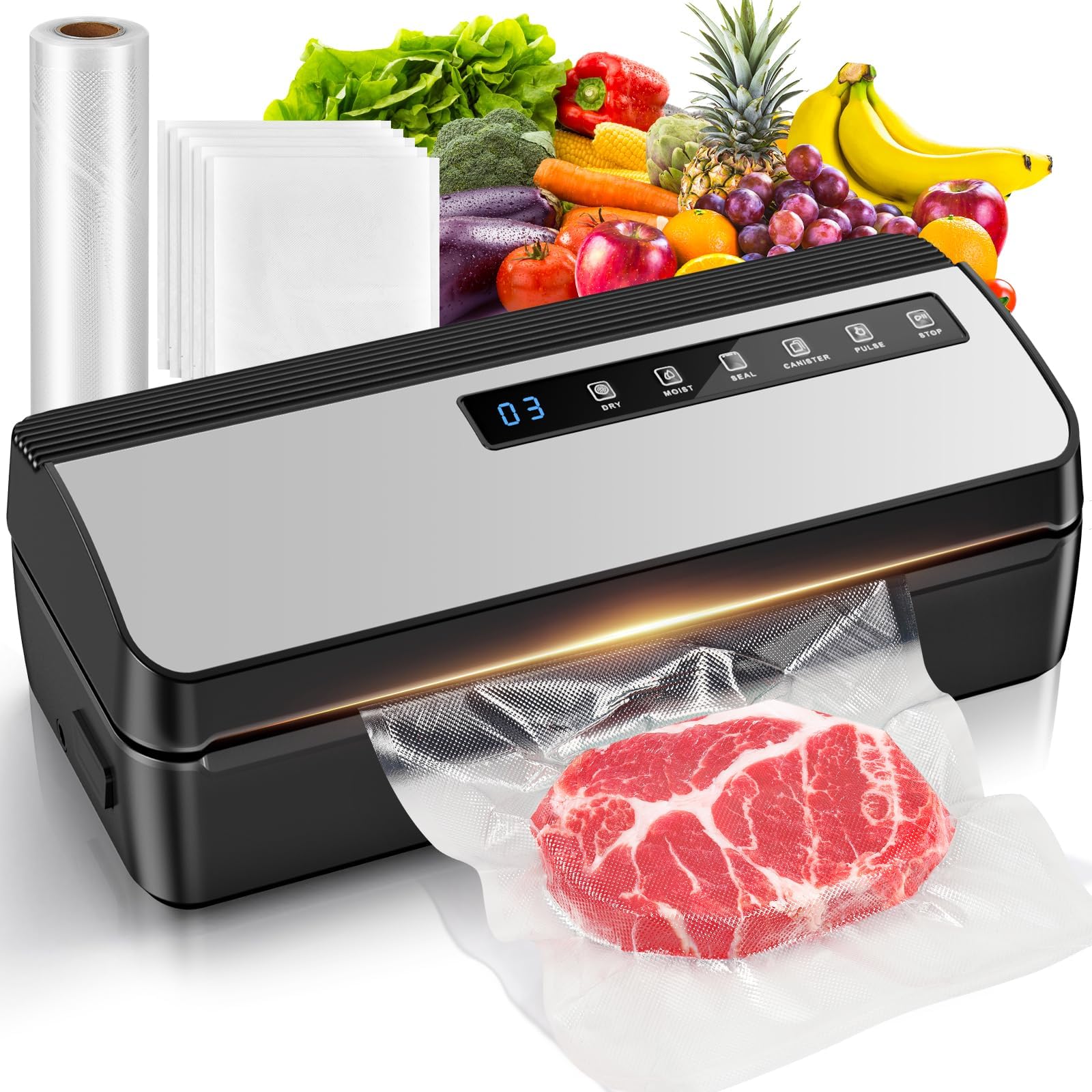 FoodSaver Compact Vacuum Sealer Machine with Airtight Bags FoodSaver Compact Vacuum Sealer Machine with Airtight Bags