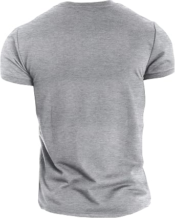 GYMTIER Iron Forged Men's Gym T-Shirt Bodybuilding Training Workout Lifting Top Clothing, Sport Grey, M
