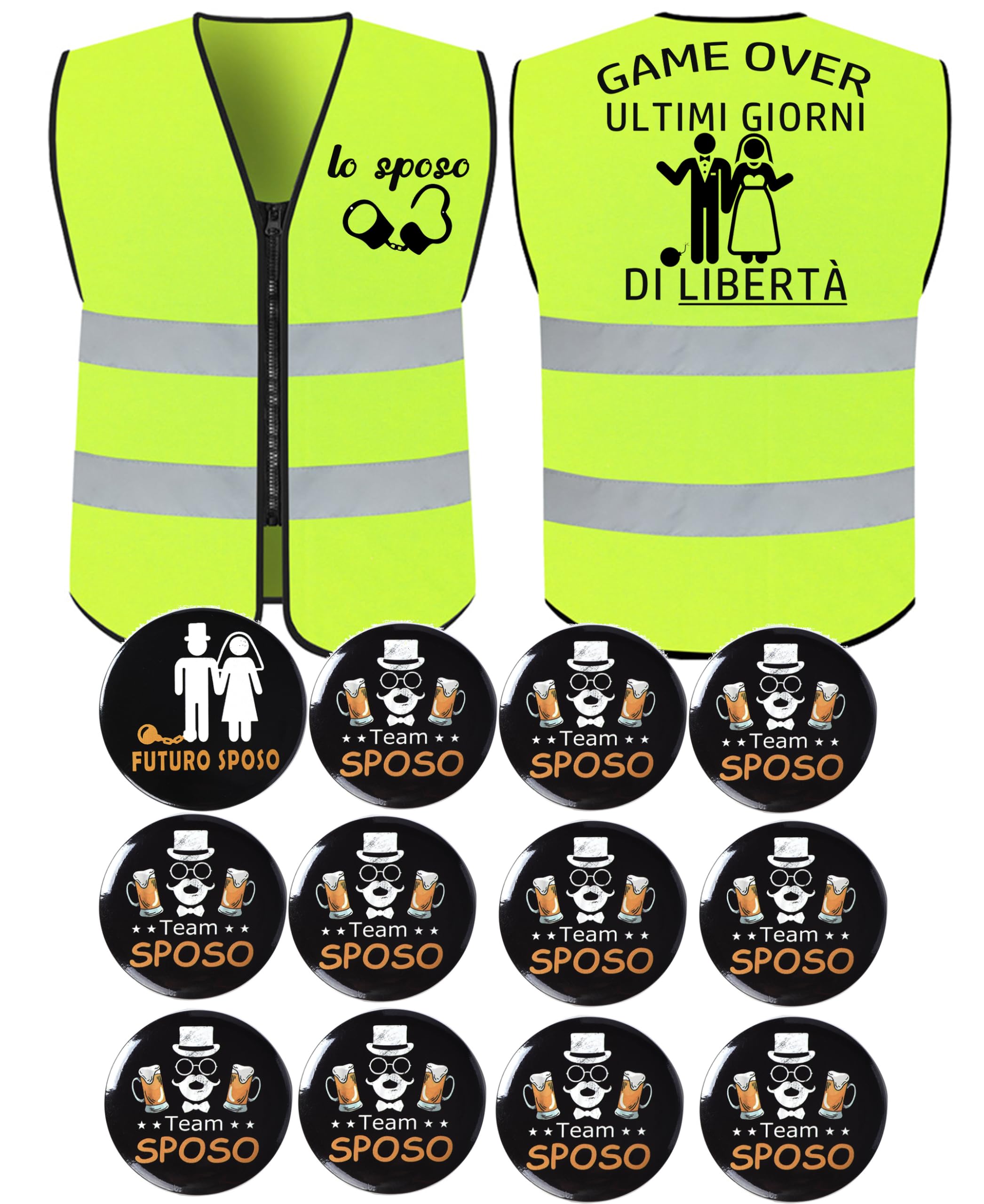 14 piezas de despedida de soltero gadgets chaleco regalo novio + broche novio + 12 broches amigo del novio paquete groom to be regalo decoración despedida de soltero para fiesta boda regalo boda