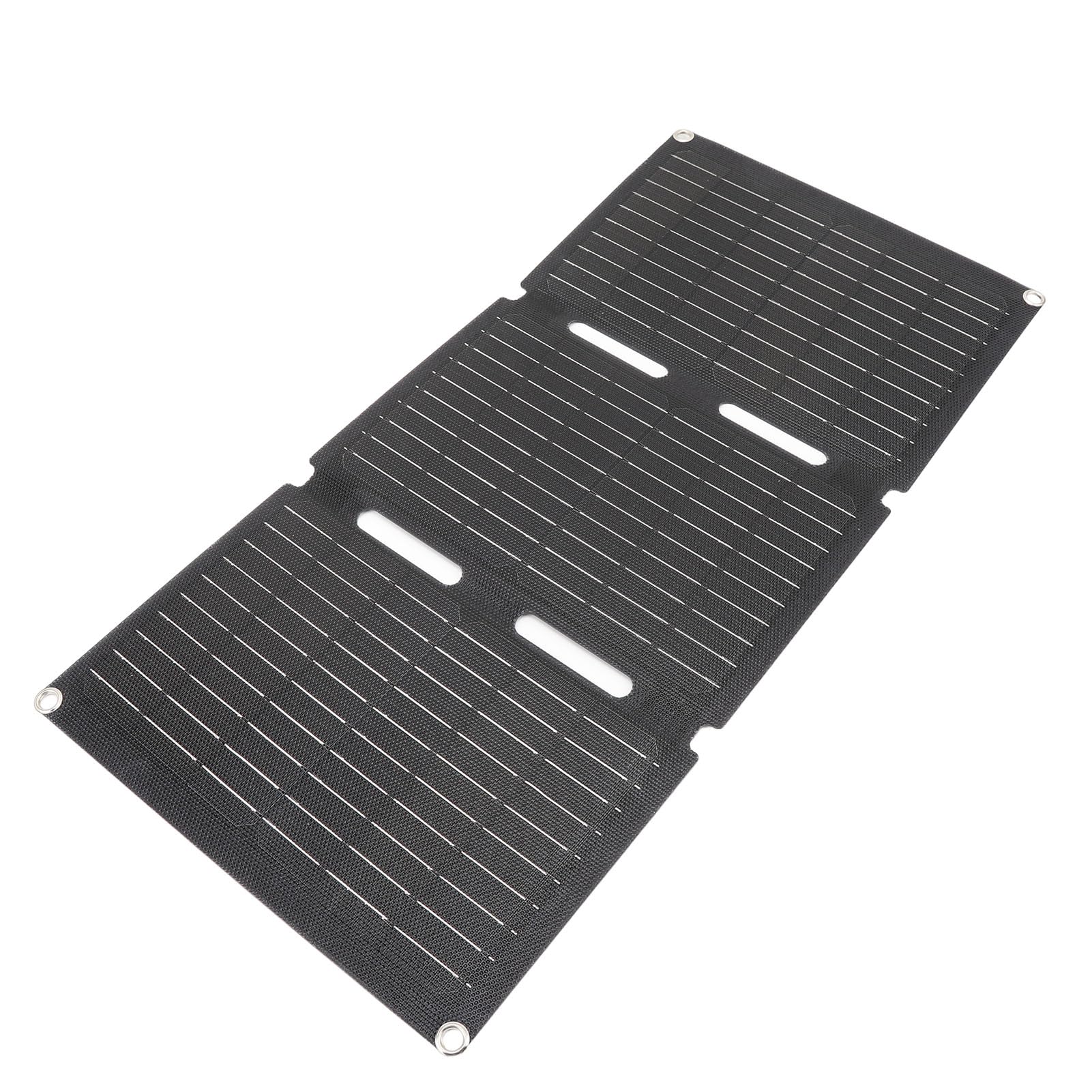 Pannello Solare Pieghevole, Pannello Caricatore Solare Portatile in Silicio Monocristallino da 60 W con Doppie Porte USB, Impermeabile per Escursionismo, Campeggio e