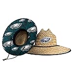 FOCO Mens Nfl Team Logo Floral Lifeguard Beach Sun Straw Hat, Team Logo