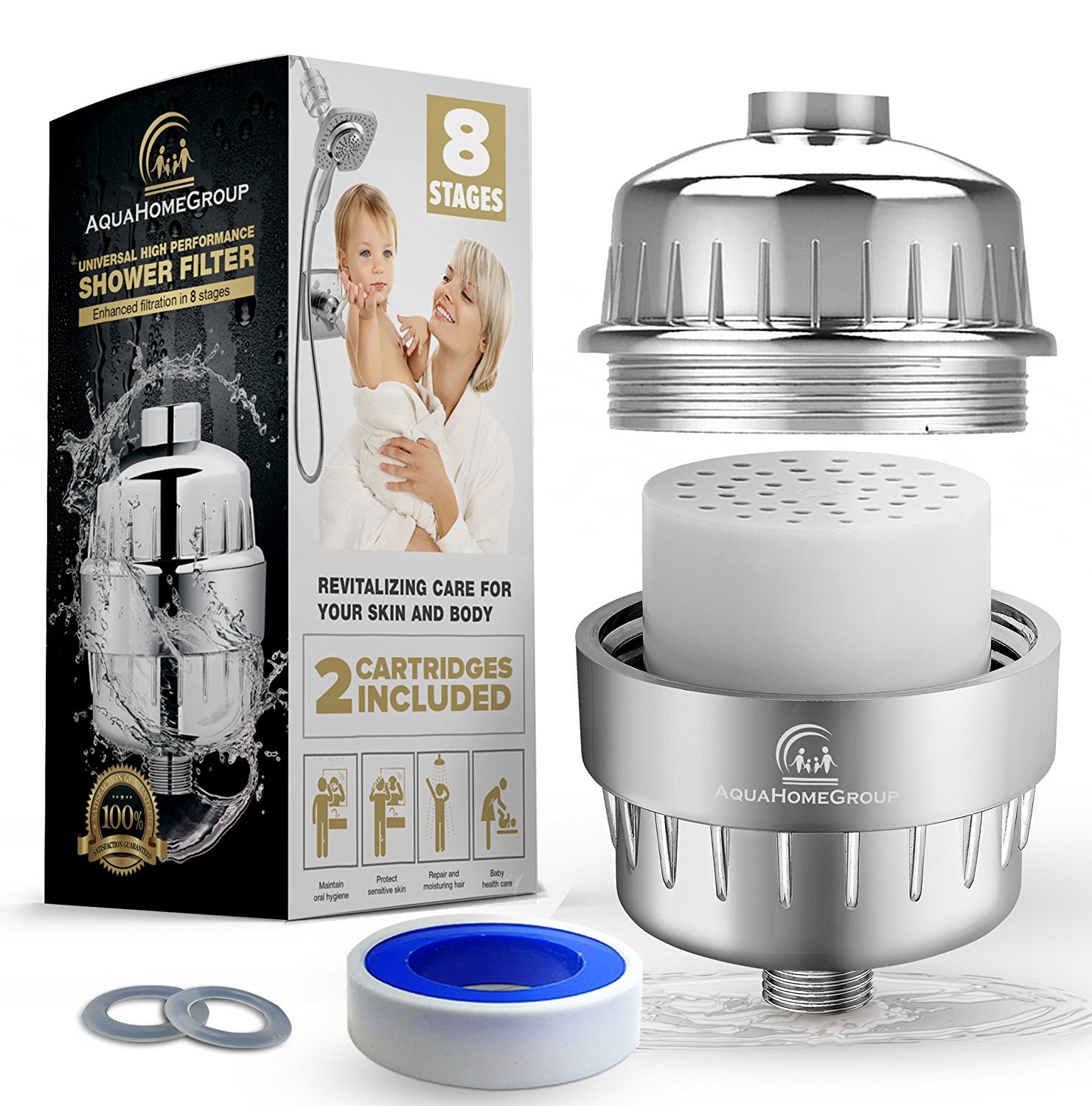 AquaHomeGroup Universal 8Stage Water Shower Filter (Chrome) 2