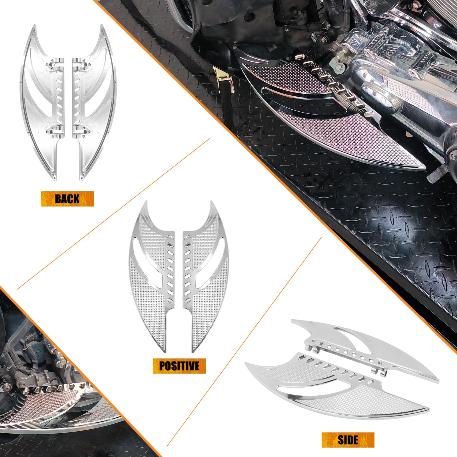 Motorrad-Fahrer-Fußraste Vordere Fahrer-Fußraste Pedal-Fußstützen Passend für Harley Touring Road King Road Glide Electra Glide Street Glide Softail Dyna Chrom