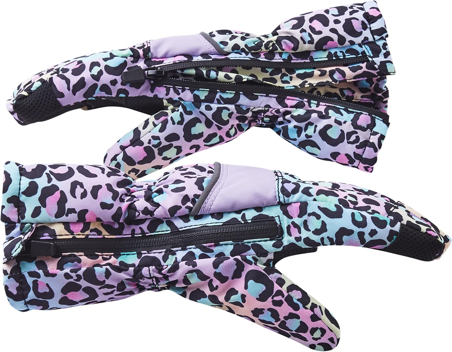 Andy & Evan Kids' Zip Gloves, Waterproof Winter Snow Gloves, Side Zippers, Touchscreen, Ski Snowboard Sledding, Warm Fleece Palms