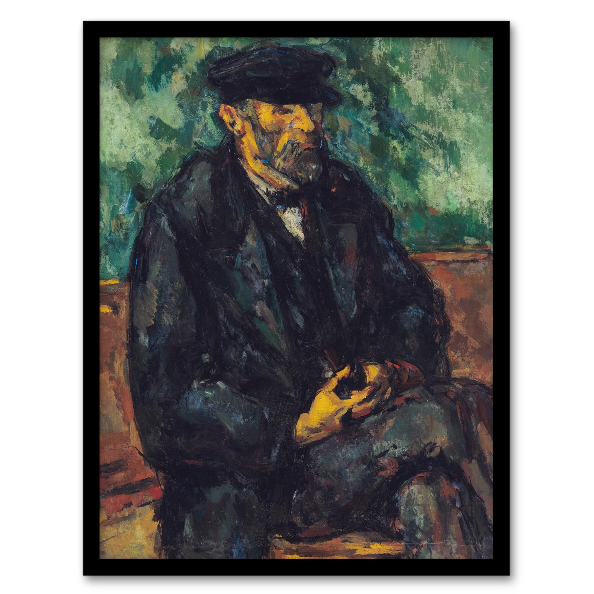 Artery8 Framed Print - Cezanne The Gardener Vallier Portrait - W12" x H16"