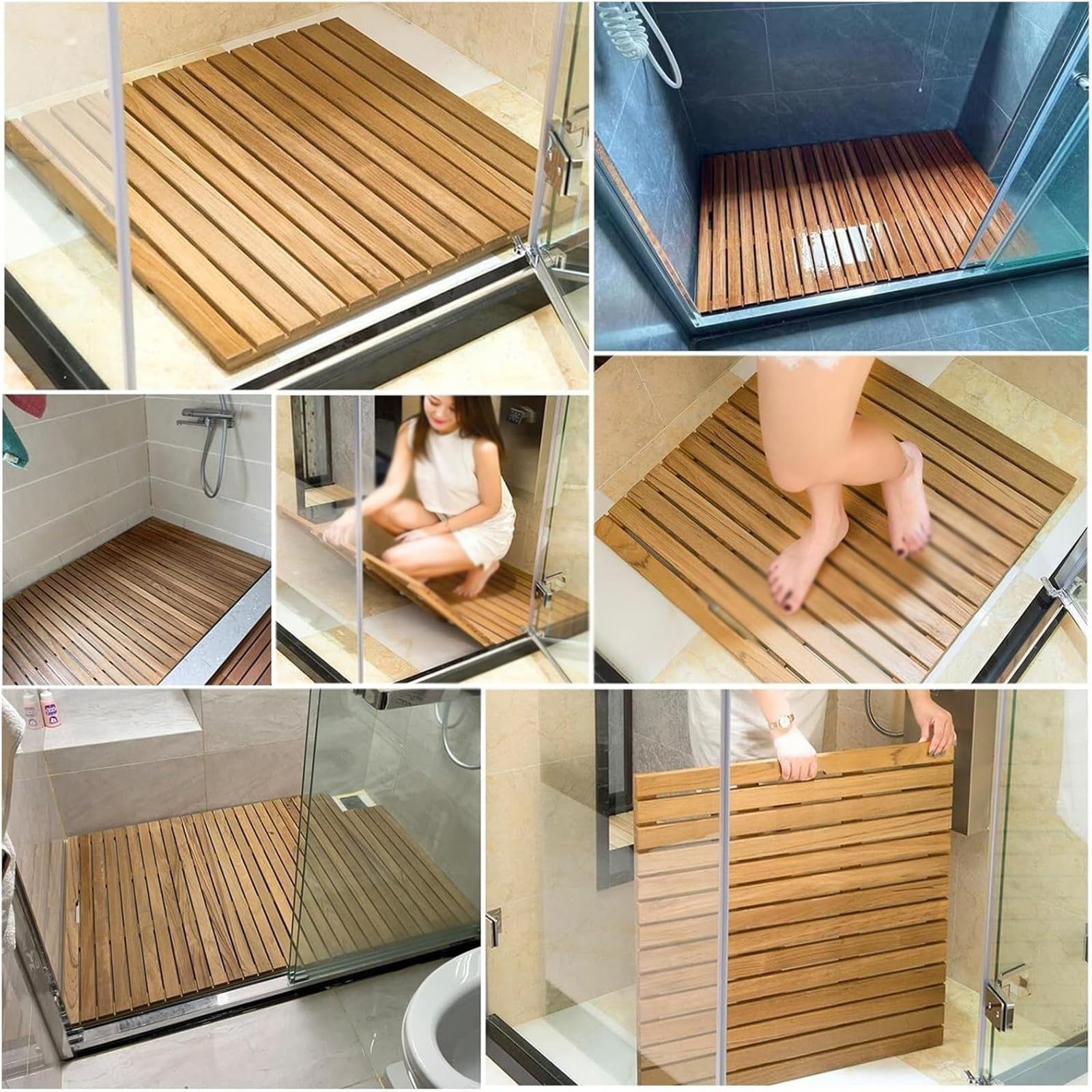 Alfombrilla De Listones For Bañera, Piscina Al Aire Libre, Accesorios De Baño De Madera, Alfombrilla For Uso Interior Y Exterior(40x70cm)