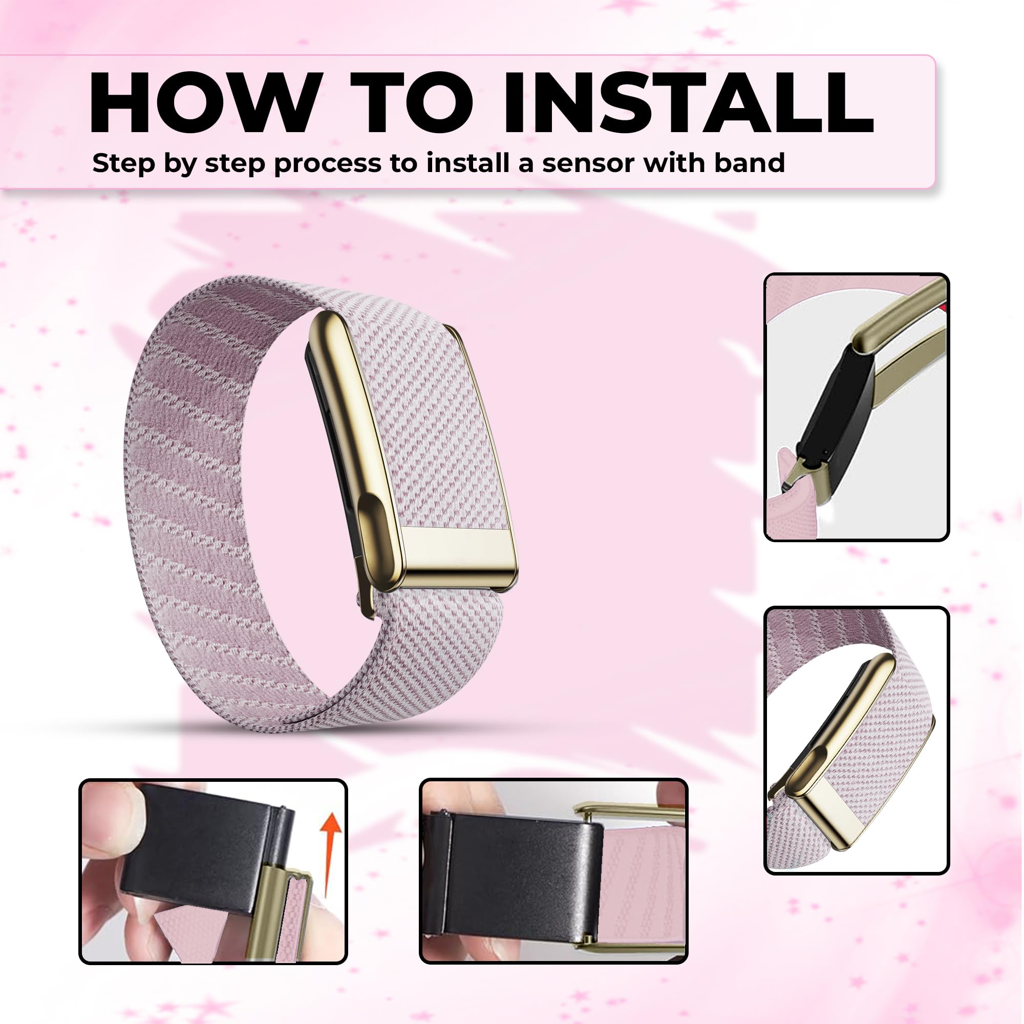 DADO Lot de 3 bracelets WHOOP 5.0 pour femme – Sangles de poignet élégantes, flexibles et confortables tout au long de la journée avec curseur réglable en acier inoxydable – Conçu pour un usage