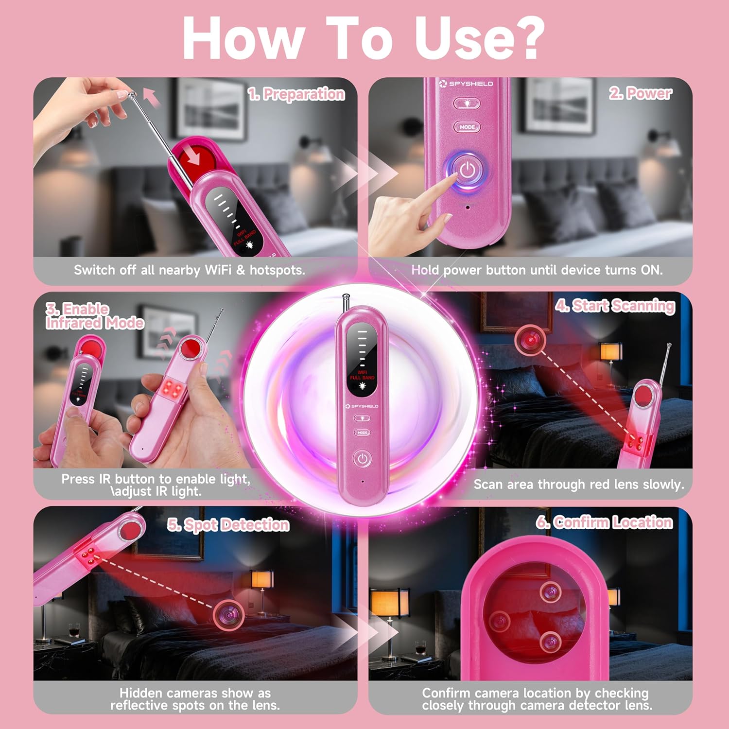 Hidden Camera Detector & RF Bug Detector – Anti-Spy Wireless Signal Scanner for Travel, Hotel & Home, GPS Tracker Detection Tool for Car & Personal Privacy - Image 4