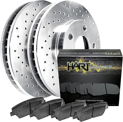 Hart Brakes Rotores perforados traseros + pastillas de freno de cerámica PHXR.20059.02