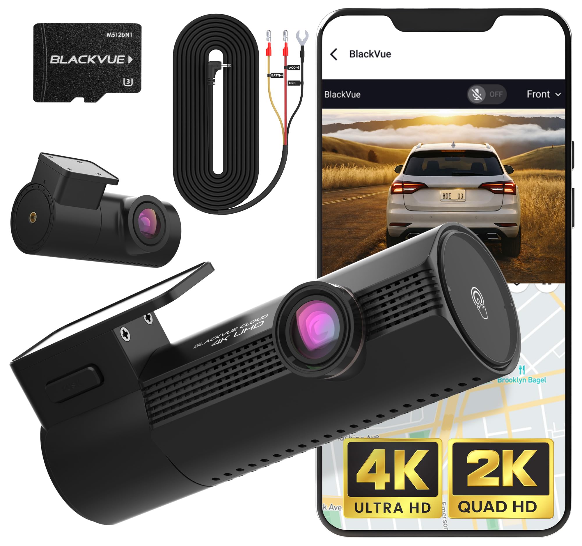 BlackVue Elite 9-2CH 512GB Dash Cam - 4K 2K Dash Cam Front and Rear Dual HDR STARVIS 2