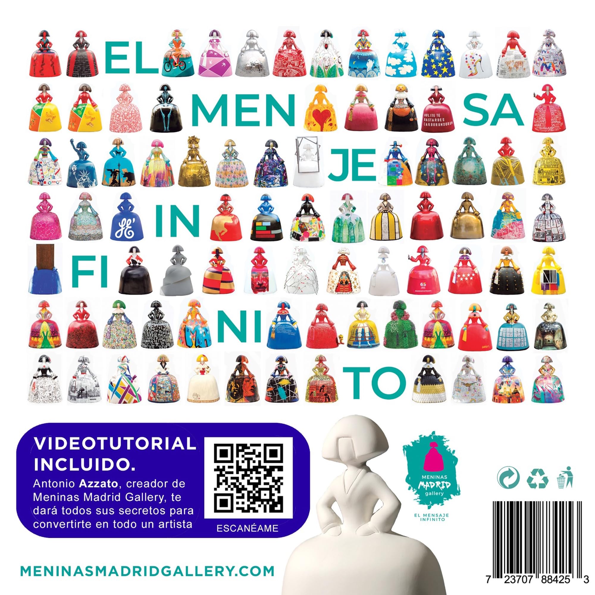 Figura de Menina en escayola – Crea tu propia escultura con set de pinceles, pinturas y un tutorial exclusivo del artista Antonio Azzato para una obra única.