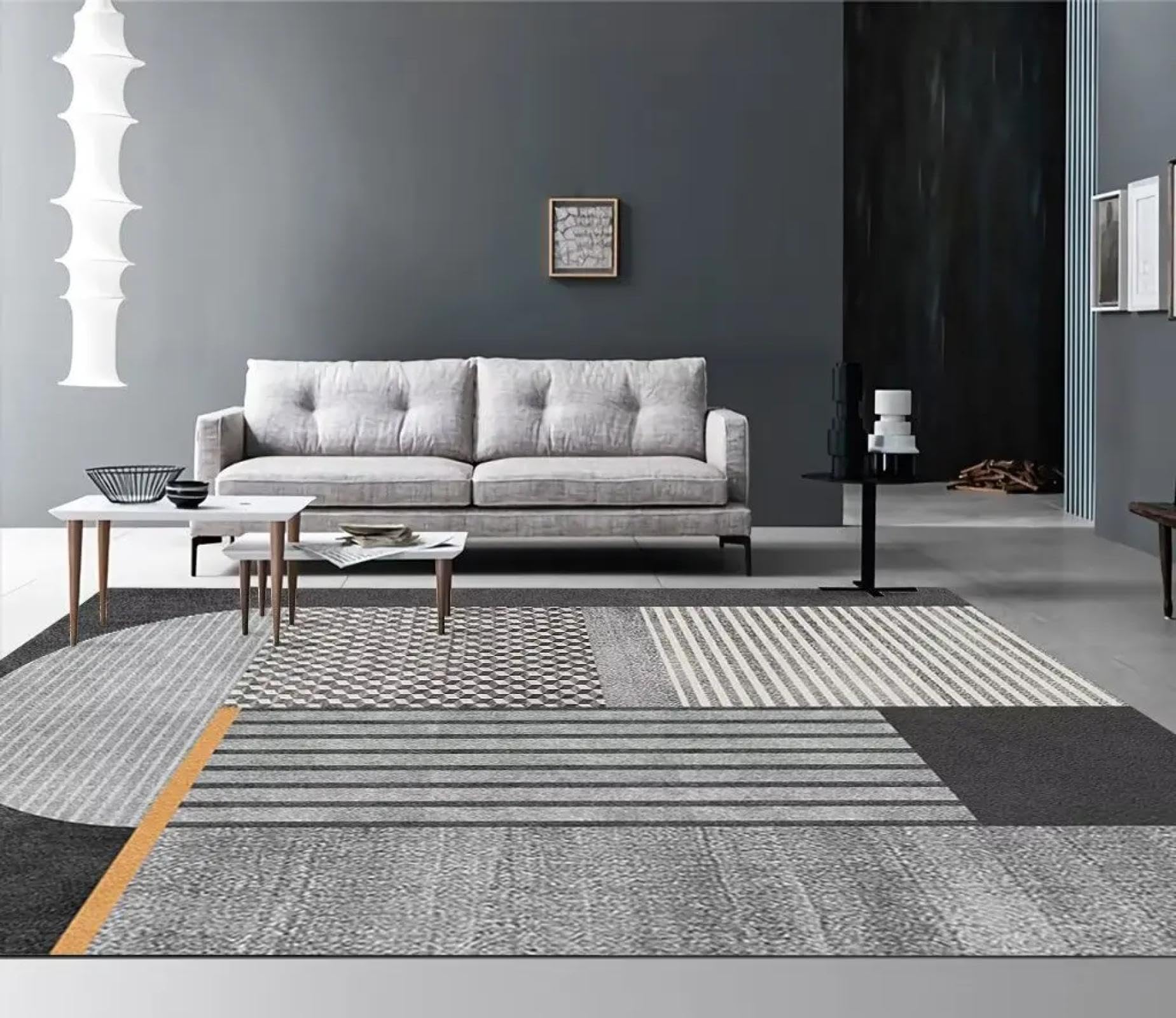 Tapis de salon de luxe de style moderne de grande taille 100x200 cm lavable