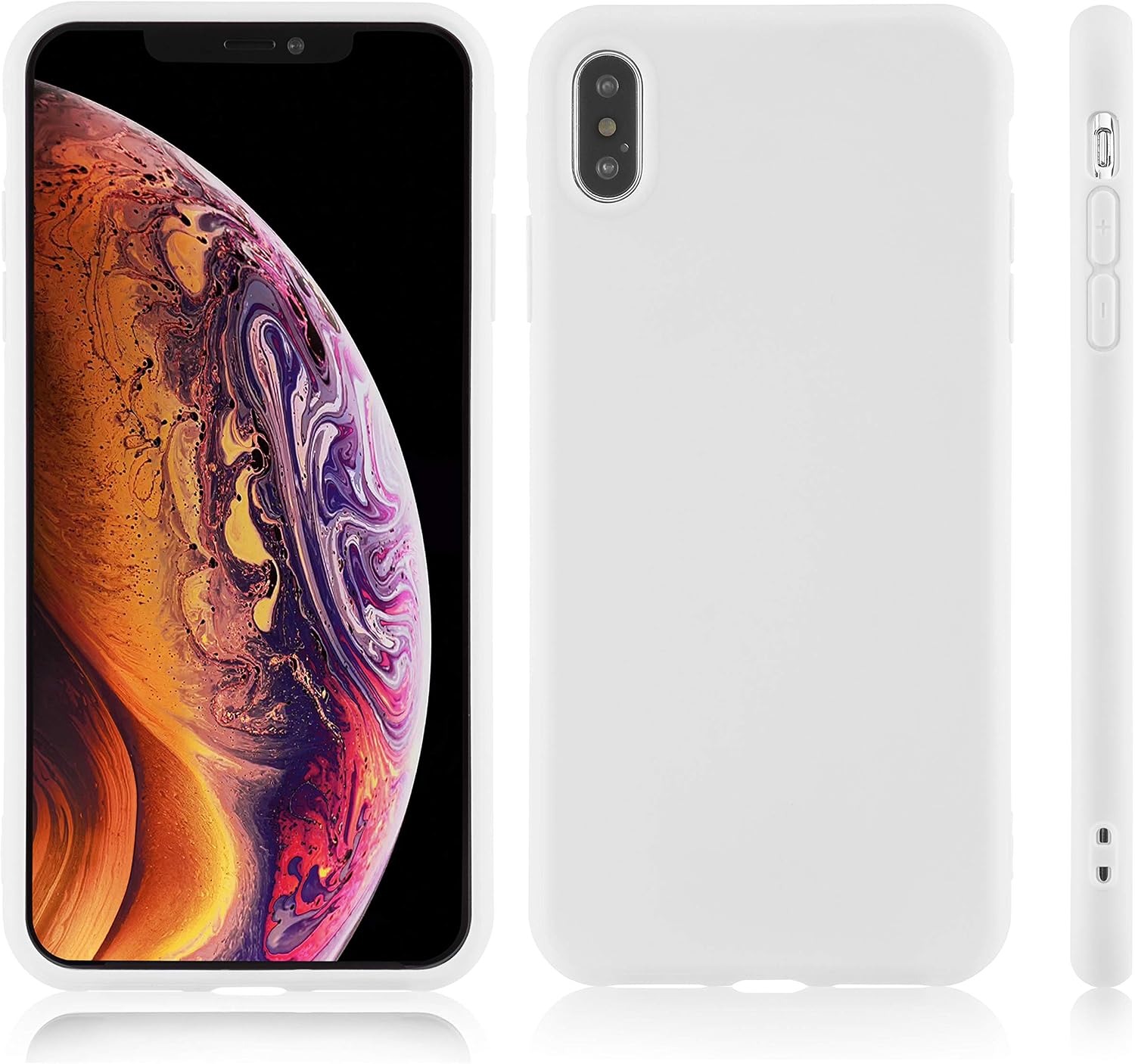 technext020 for iPhone Xs Max White Case, Shockproof Ultra Slim Fit Silicone iPhone 10S Max Cover TPU Soft Gel Rubber Cover Shock Resistance Protective Back Bumper for Apple iPhone Xs Max White