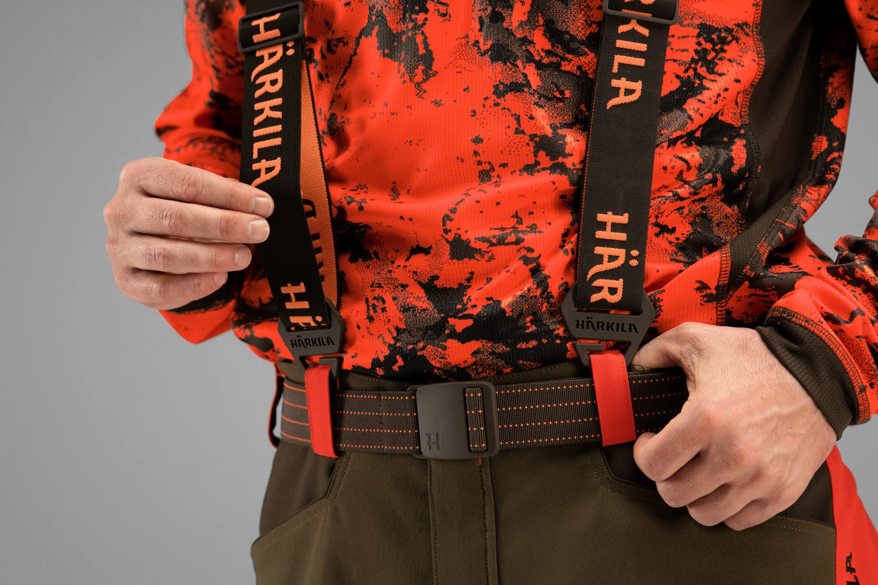 Härkila | Wildboar Pro Tech braces | Professionelle Jagd Kleidung & Jagd Zubehör für Herren & Damen | Skandinavische Qualität Made to Last | Brown/Orange blaze, One size
