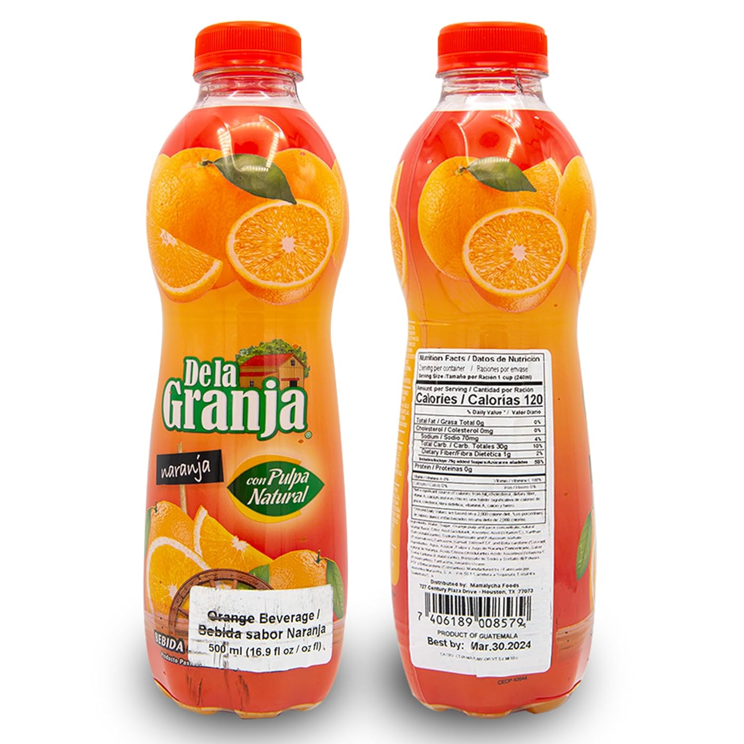 Jugo de Naranja Bundle - Includes 12 Bottles of 16.9 Fl Oz Each, 202 Fl Oz Total of Orange Juice Flavor - Perfect for Breakfast by De La Granja - Despensa Colombiana Bundle (Pack of 12, Orange)