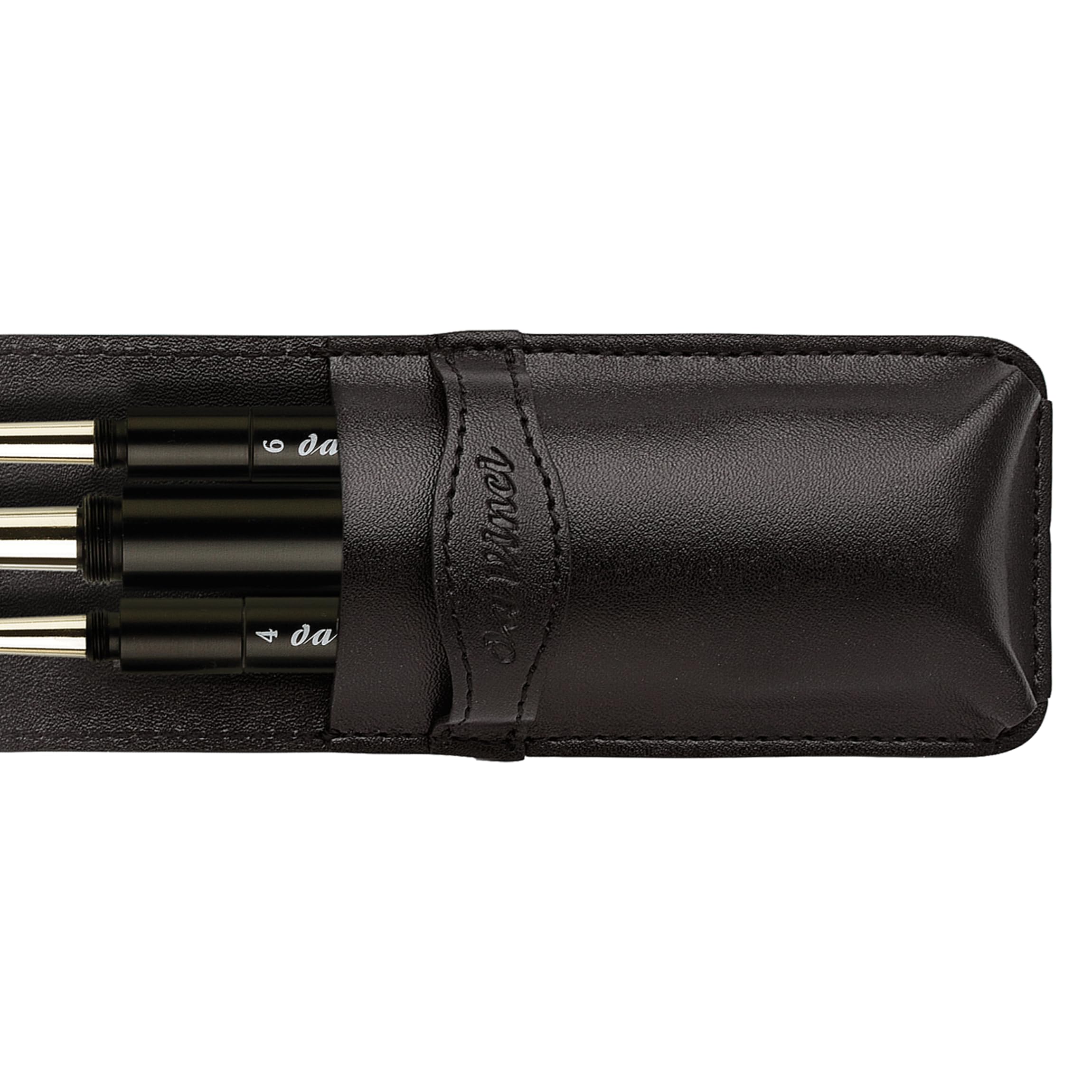 da Vinci, Spin, Reisepinsel-Set, Extrafeine Synthetikfasern, präzise Linien & hohe Farbaufnahme, handlich, Abschraubbar, Robustes Kunstleder-Etui, Vegan, Rund, Größe 0