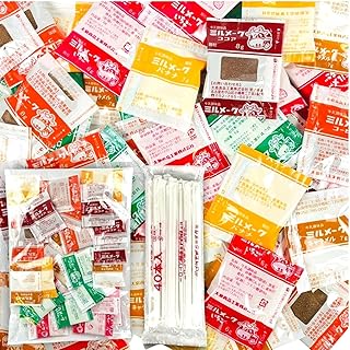 【30袋 6種類×各5袋 専用ストロー付き】 ミルメーク 詰め合わせ (コーヒー ココア イチゴ バナナ メロン キャラメル)