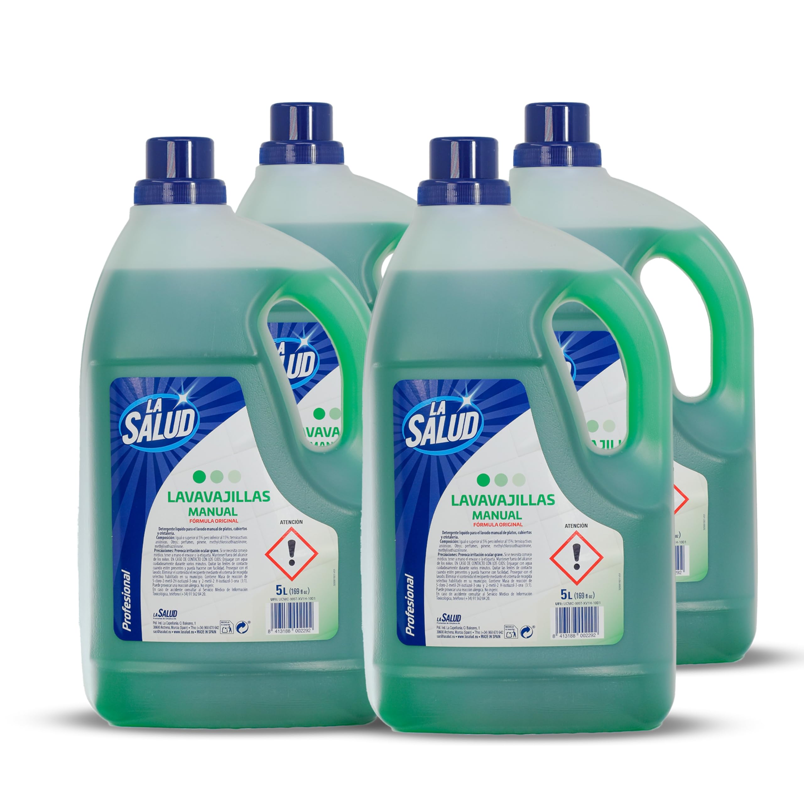 Lavastoviglie manuale La Salud Profesional 10 L | Detersivo liquido per lavaggio a mano | Formula originale per stoviglie