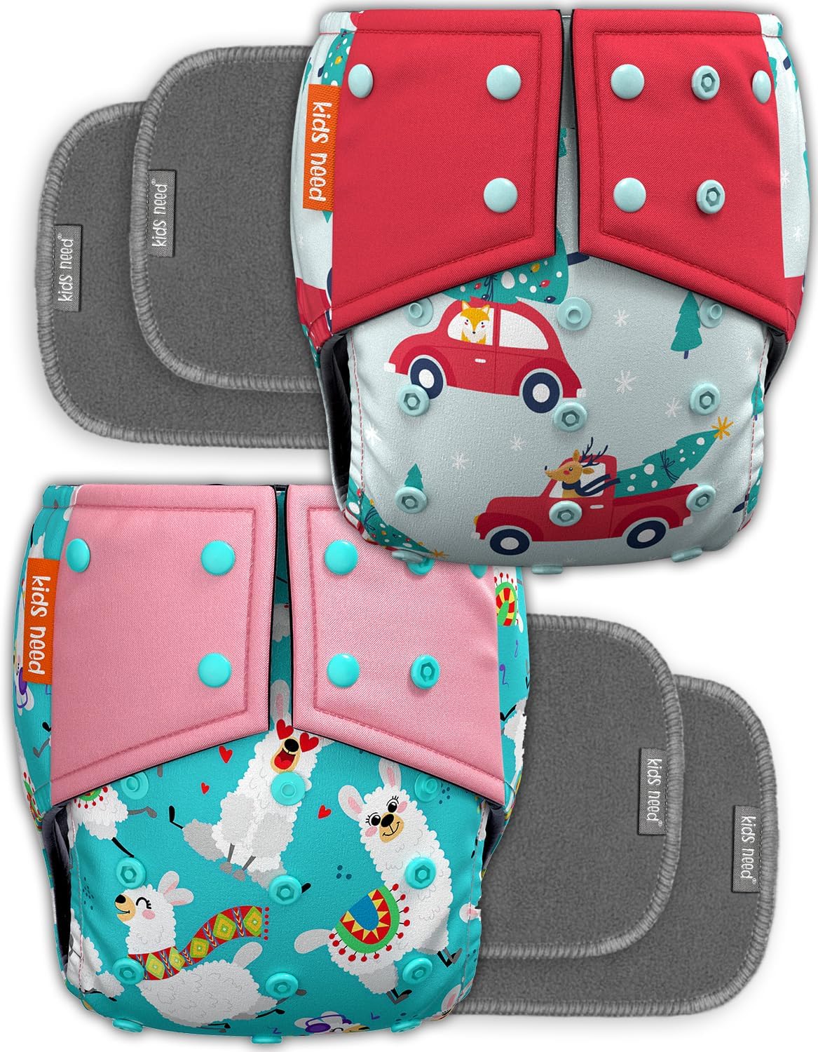 Kids Need Leakage Proof cloth diaper for babies 0 to 3 years High Absorbent 2 Reusable diaper cover 4 Insert pad combo Pack 5-18Kg Adjustable free size Washable Pocket cloth diapers for babies 73