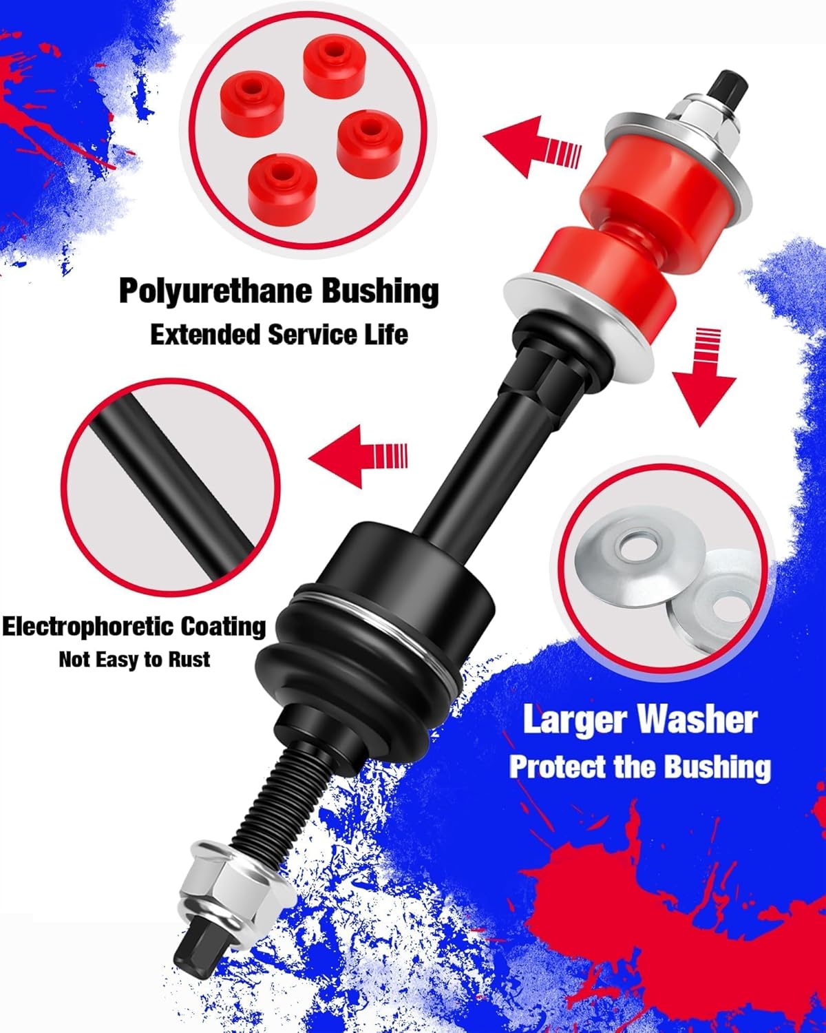 KSP Sway Bar End Link for Ram 1500 4WD 2006-2018, Front Stabilizer Bar Link Kits Fit for Ram Classic 2019-2022, Aftermarket Suspension Bar Link Replace OE#K80894,5170290AD,5170290AB,5170290AC, 2PC