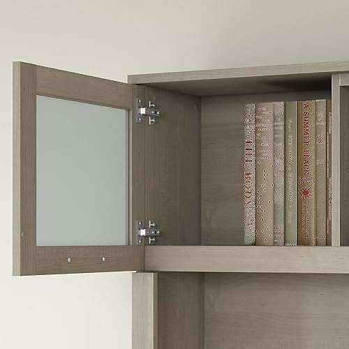 Miniatura 9 de Bush Furniture Somerset - Soporte de escritorio de 60 W en gris ceniza, accesorio con estantes y armarios para oficina en casa