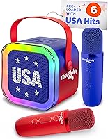 Vista 17 de Move2Play, Mini Máquina de Karaoke para Niños Canciones integradas 20+ Altavoz Bluetooth y Micrófonos Efectos de Voz Juguete Musical