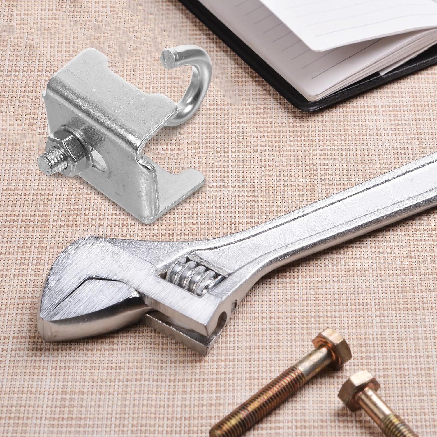 10pcs Heavy Duty Galvanized J-Shaped Hook Pipe Shelf Support with Open Cup Bolt for Warehouse Storage Rack Accessories