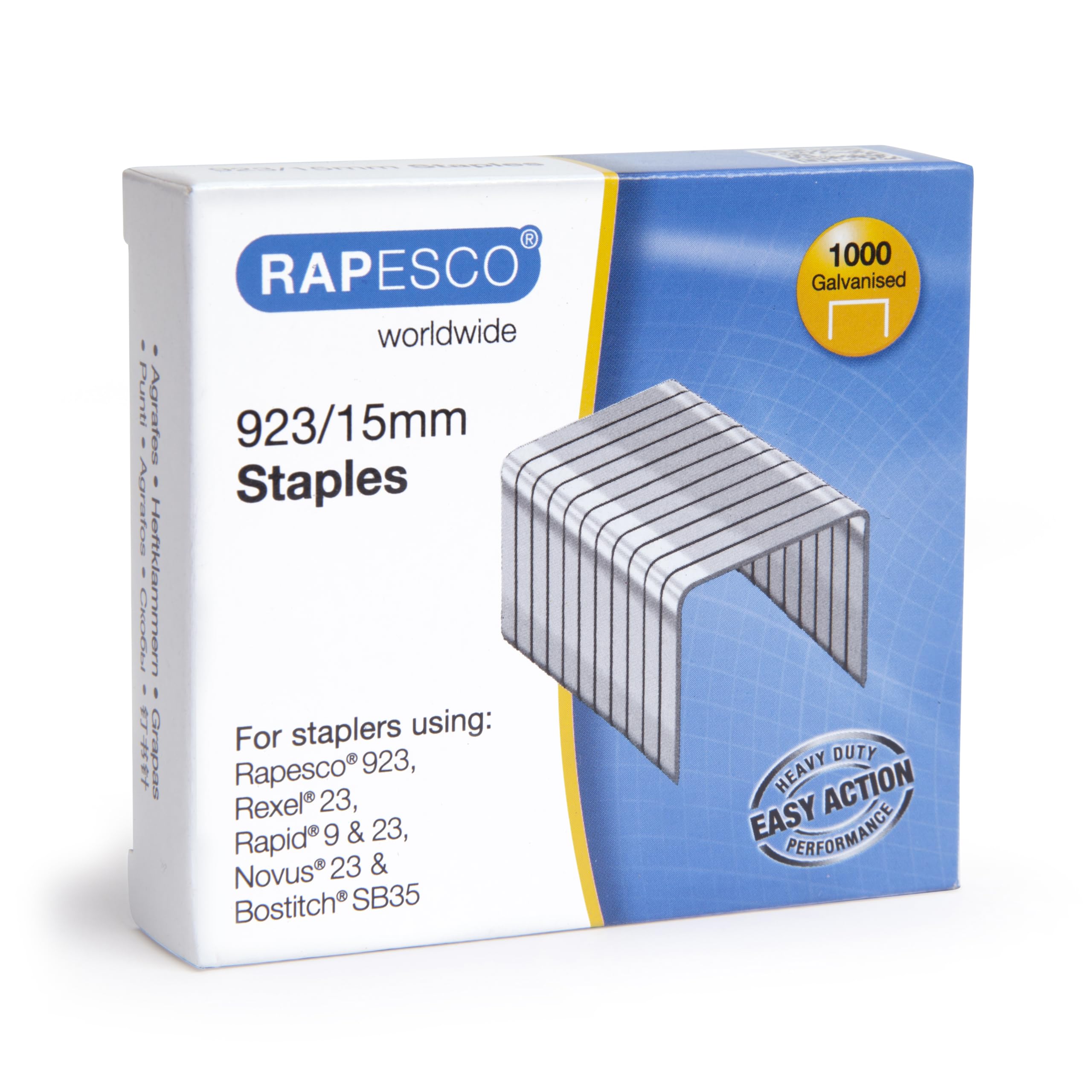 1239 Type 923/15 mm Galvanised Heavy Duty Staples, Pack of 1000