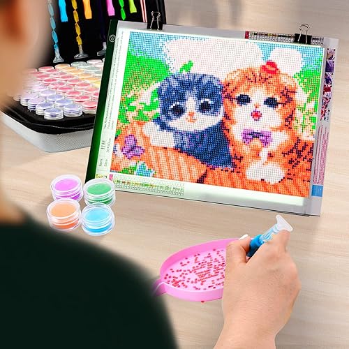 Miniatura 75 de LitEnergy Kit de almohadilla de luz LED de 9 x 12 pulgadas, tablero de luz alimentado por USB, caja de luz de brillo ajustable con 108 ranuras