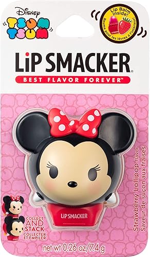 Miniatura 4 de Lip Smacker Disney - Bálsamo labial con sabor a Minnie Mouse Tsum Tsum, paleta de fresa de Minnie, transparente, para niños (paquete de 2)