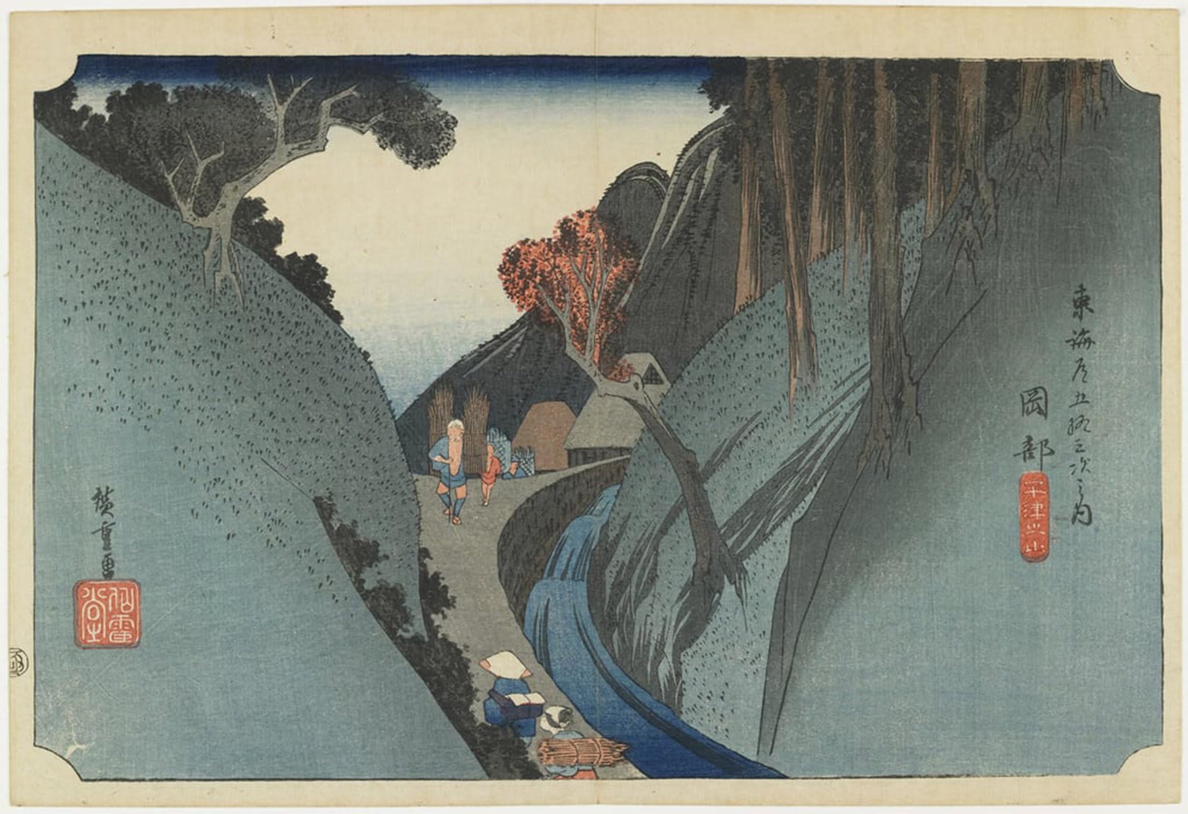 SERENDIPITP Vintage Picture Print on Canvas Wall Art Poster Okabe-utsu Mountain by Utagawa Hiroshige Artwork Print Poster for Wall Decor 60x90cm