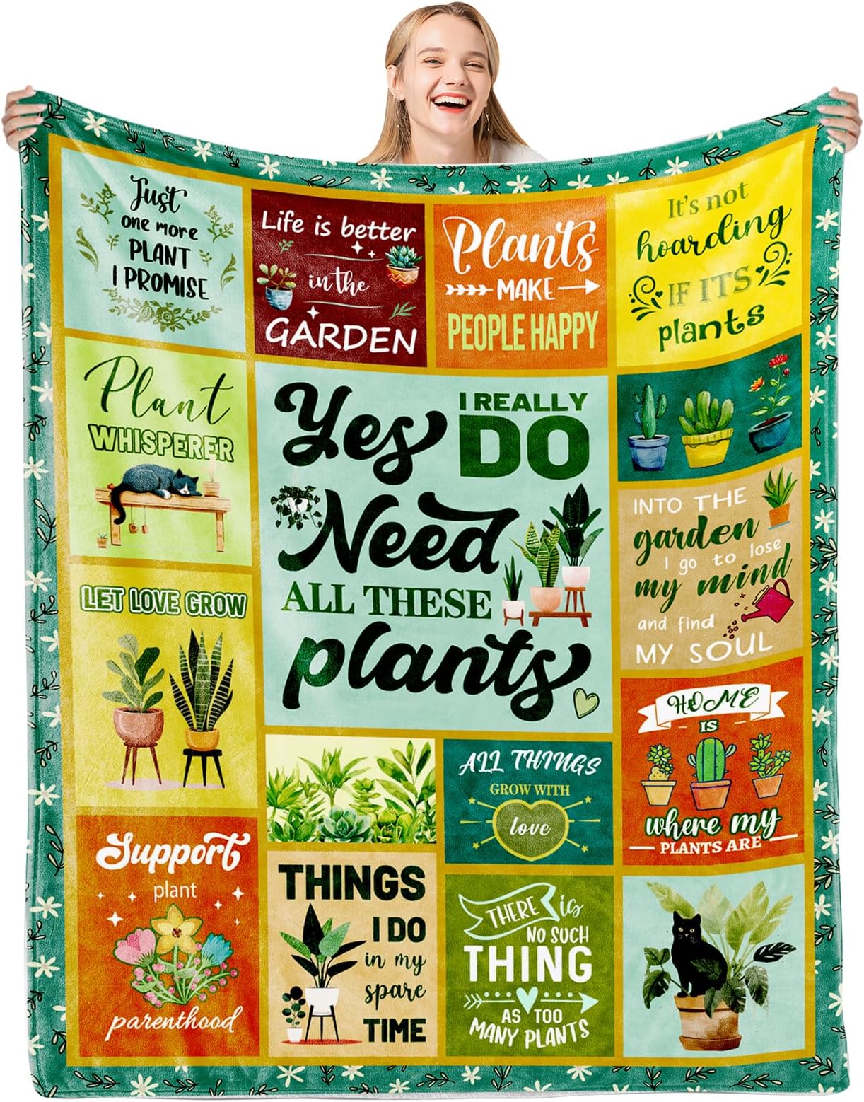 peakman Plant Blanket,Plant Lover Gifts for Women,Gardening