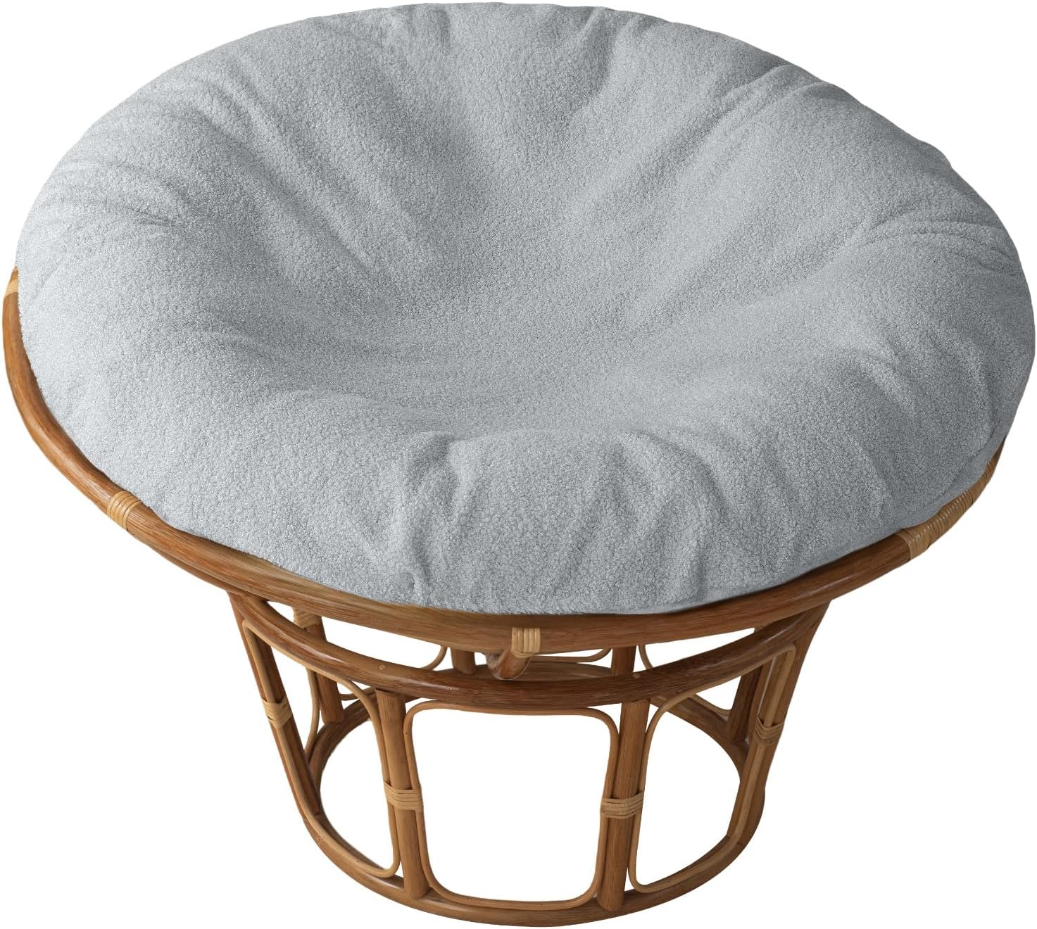 Boshen Cover for Papasan Cushion, Papasan Chair Cushion Cover ONLY(Without Cushion), Teddy Fleece Soft Slipcover, Removable and Machine Washable Chair Covers with 8 Ties & Zipper, 69"x50" Brown