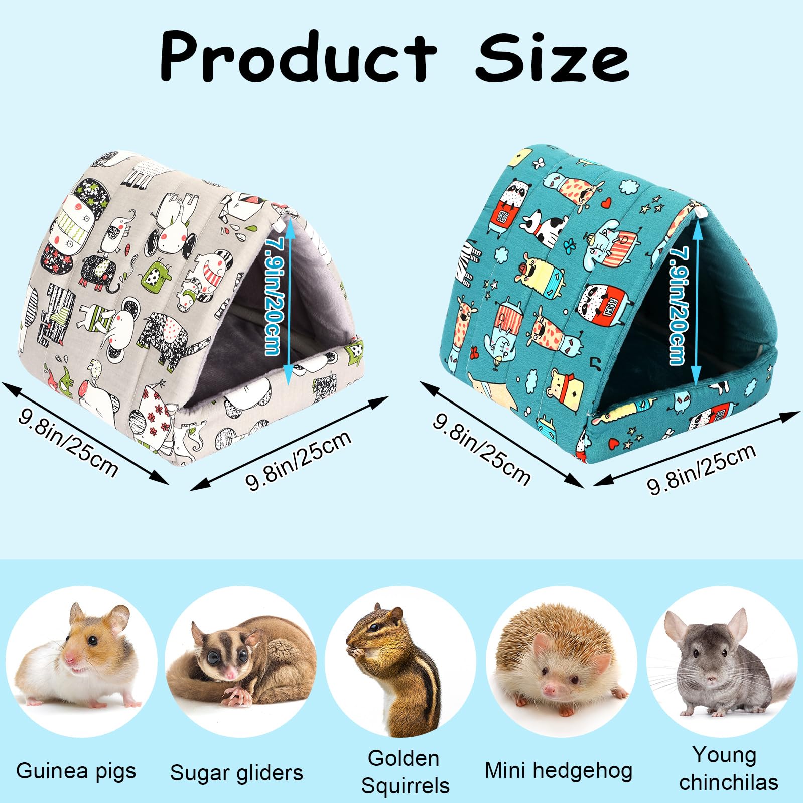 UPINS Guinea Pig Bed, Guinea Pig Hideaway for Small Pets Washable, for Pygmy Rabbits Chinchillas, Hamsters, Hedgehogs - Image 2