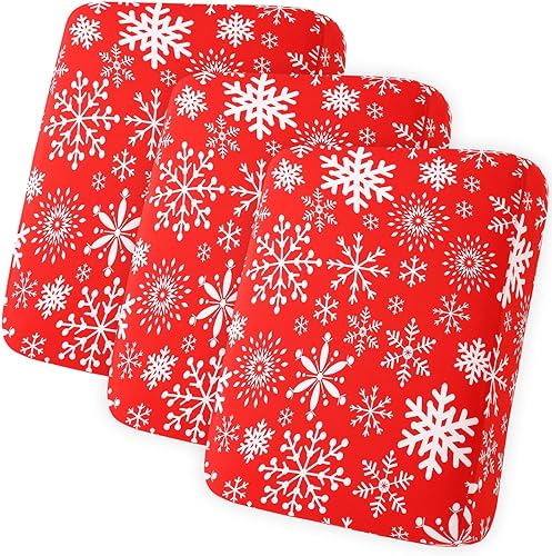 Miniatura 26 de hyha Fundas de cojín de sofá estampadas, fundas de sofá florales lavables para sofá de 3 cojines, fundas de cojín elásticas con patrón de Rojo y