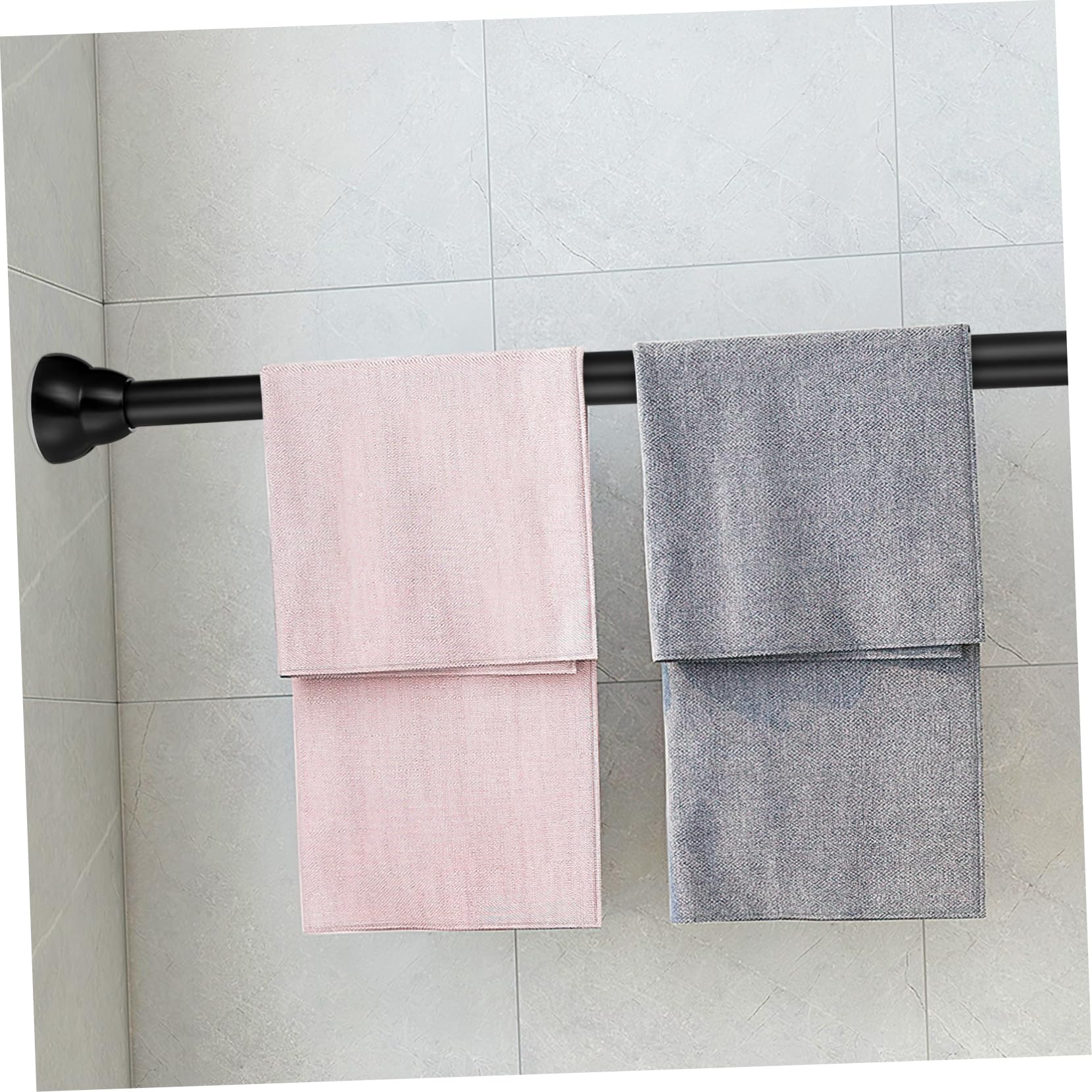 Alipis Barra de Armario Telescópica Extensible de Acero Inoxidable Negra, Resistente al Desgaste y Fácil de Limpiar, Adecuada para Ducha y Ventana con Ajuste de 30-45cm