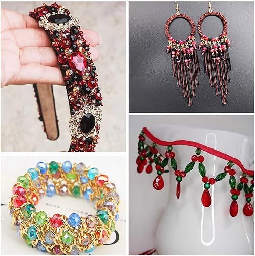 Miniatura 5 de Spritewelry FireBrick - Cuentas de cristal facetadas de color AB con cuentas de cristal transparente para hacer joyas, pulseras, collares, aretes,
