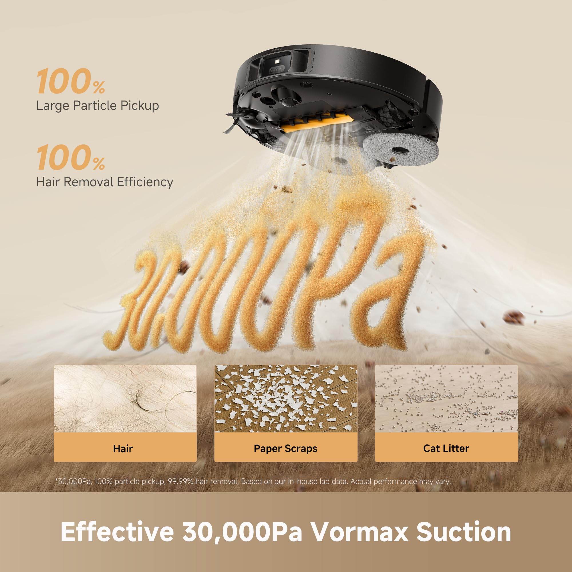 DREAME L60 Ultra PE robot aspirador y fregona, succión de 30.000 Pa, autolimpieza, limpieza profunda de esquina a borde, cepillo para polvo desenredante, evita obstáculos y navegación en 360°, negro