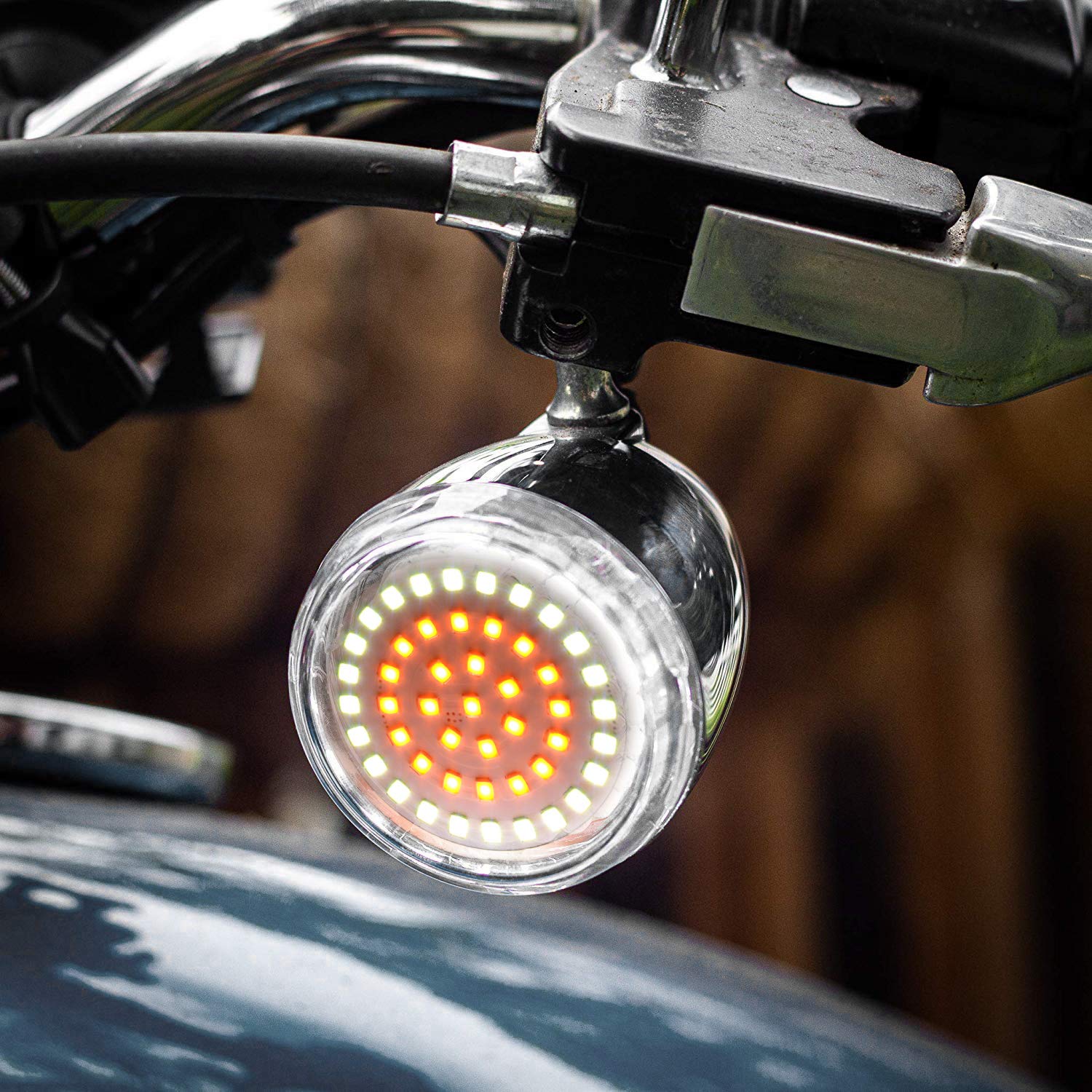 KATUR Super jasne 1157 BAY15D P21/5W włączane żarówki LED motocykl 5-centymetrowy styl pocisk przedni biały DRL bursztynowy sygnał kierunkowskazu LED biały/bursztynowy do Harley Softail 2011-2017 Dyna 2012-2017