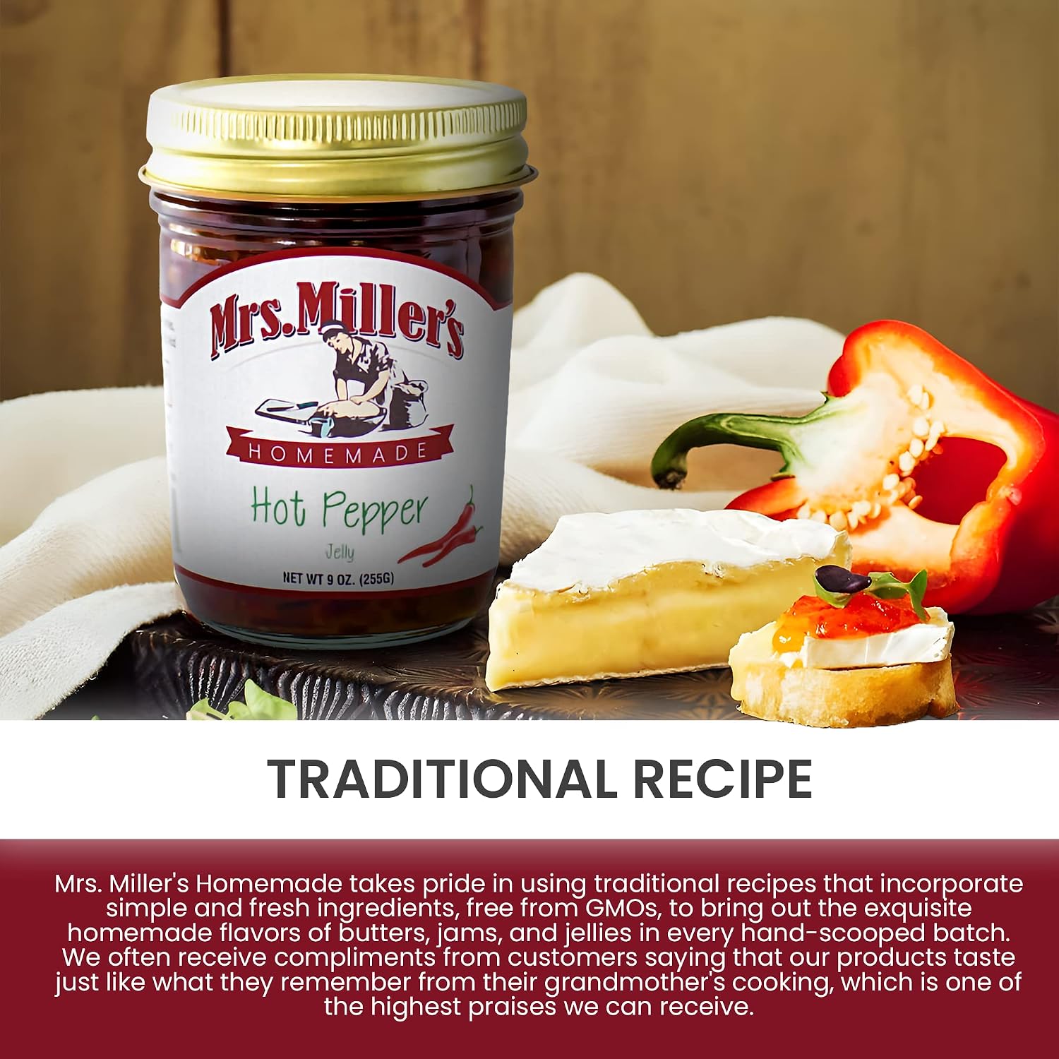 MRS MILLERS Jelly Hot Pepper, 9 OZ